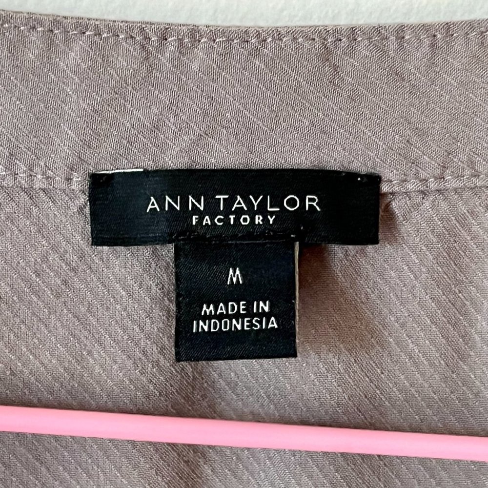 Ann Taylor Gray Button Down Blouse - image 2